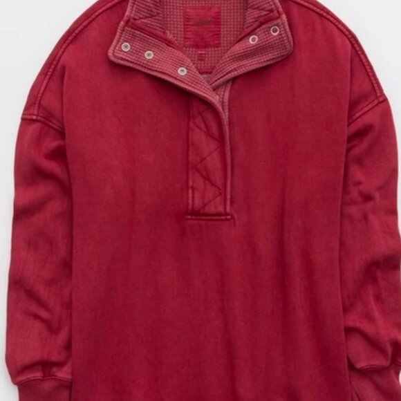 Aerie Getaway Quarter Snap Sweatshirt - Picture 2 of 5